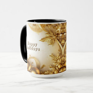Golden Löv jul Helgdag Mugg