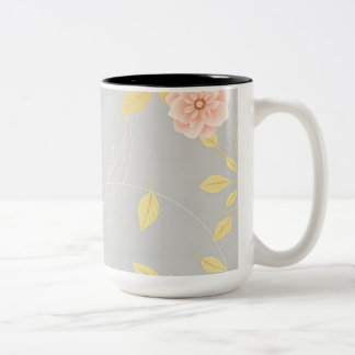 Golden Löv med  Blommigt Art Deco Två-Tonad Mugg