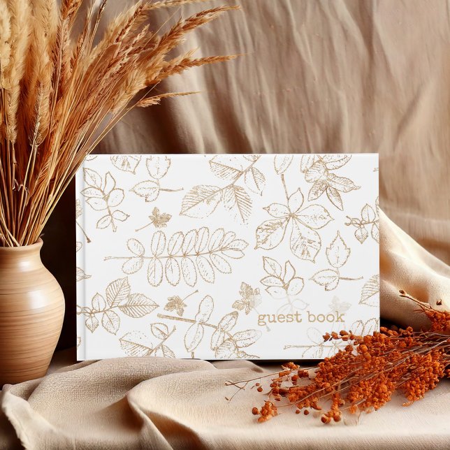 Golden Löv Mönster Bröllop, ID655 Gästböcker (Skapare uppladdad)