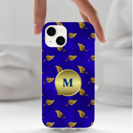 Golden Löv på Blue Velvet Monogrammed