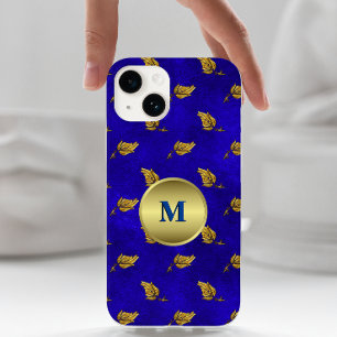 Golden Löv på Blue Velvet Monogrammed