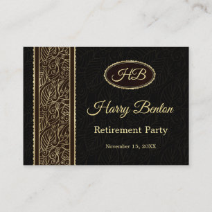 Golden löv på brunt Pension Party Tilläggskort