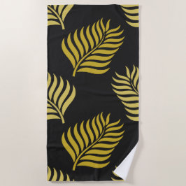 Golden löv på svart bakgrund