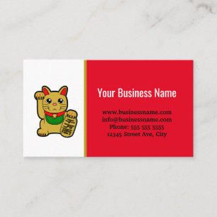 Golden Lucky Cat Handelsbod Visitkort
