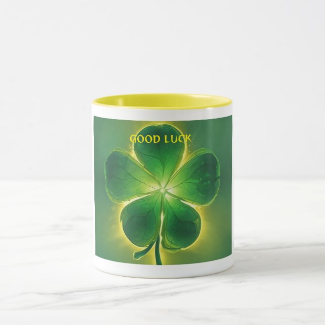 Golden Lucky Klöver Glow Lycka till Mugg (Center)