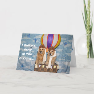 Golden Luftballong Belet Birthday Kort
