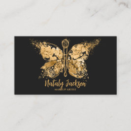 Golden Luxury Makeup Butterfly Visitkort