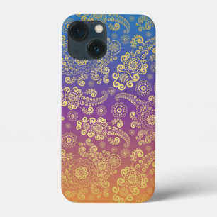 Golden Luxury Paisley om Blue, Lila och Orange