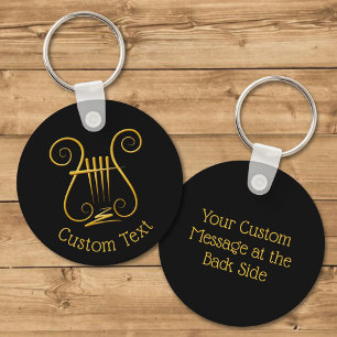 Golden Lyre Keychain Nyckelring