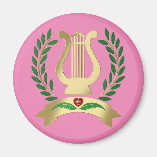 Golden lyre magnet (Framsidan)