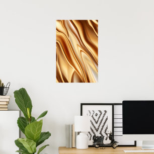 Golden lyxury mönster med metalllyster poster