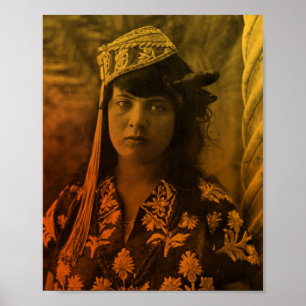 Golden Maghreb Jewsian Tunisisian Djerba Girl Fema Poster