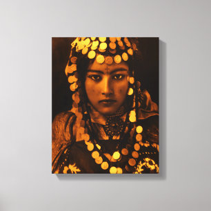 Golden Maghreb Ouled Naïl Berber Girl Female Woman Canvastryck