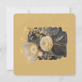 Golden Magical Floral Bouquet in Silver Frame