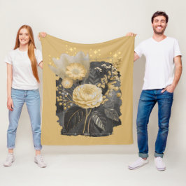 Golden Magical Floral Bouquet in Silver Frame Fleecefilt