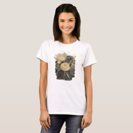 Golden Magical Floral Bouquet in Silver Frame T Shirt