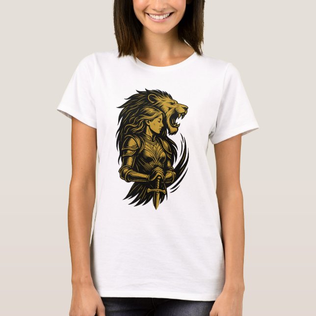 Golden Majesty: The Roar of Power T Shirt (Framsida)