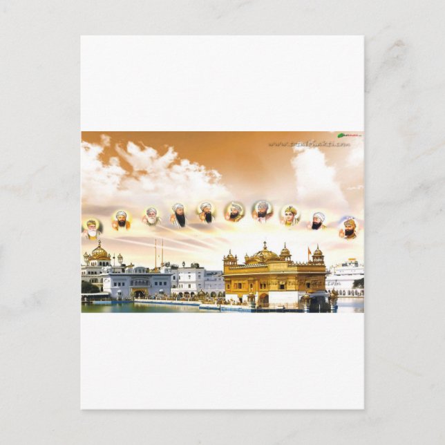 GOLDEN-MALL MED SIKH GURUS VYKORT (Framsida)