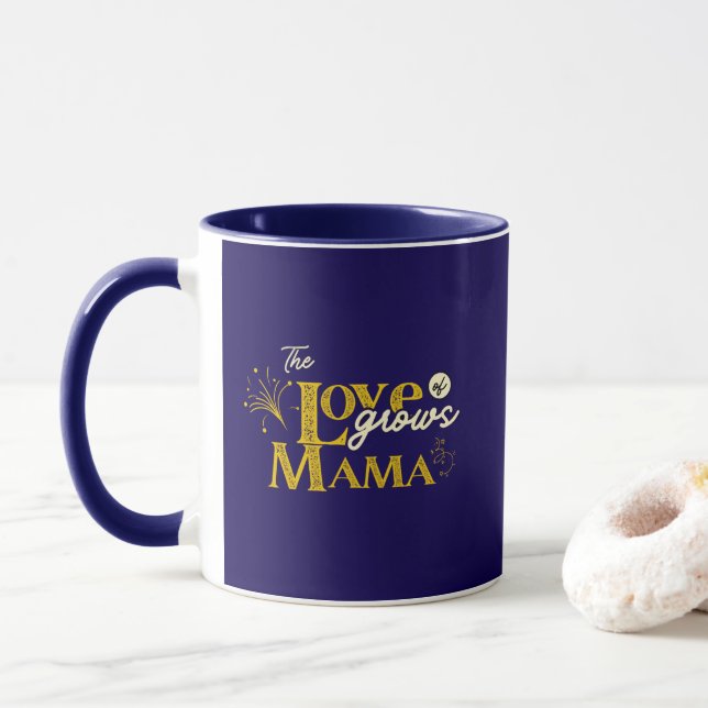 Golden Mama Bear Love Grows Mugg (Med munk)