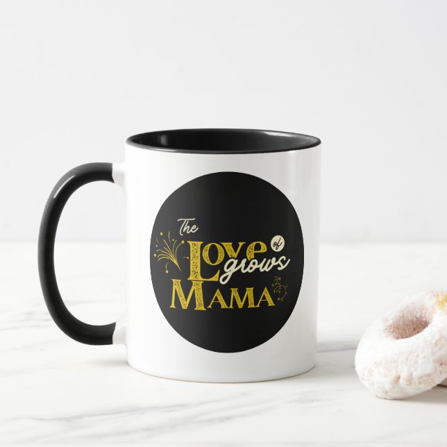 Golden Mama Bear Love Grows Mugg (Med munk)