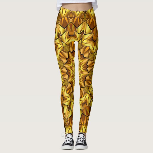 Golden Mandala Antique Abstract Design-63495 Leggings (Framsida)