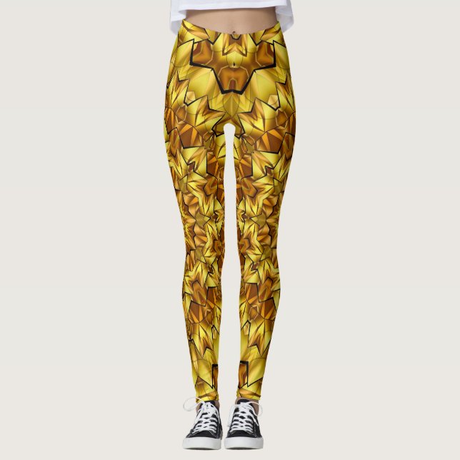 Golden Mandala Antique Abstract Design-63495 Leggings (Framsida)