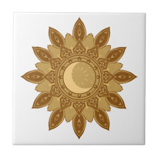 Golden Mandala Ceramic Kakelplatta