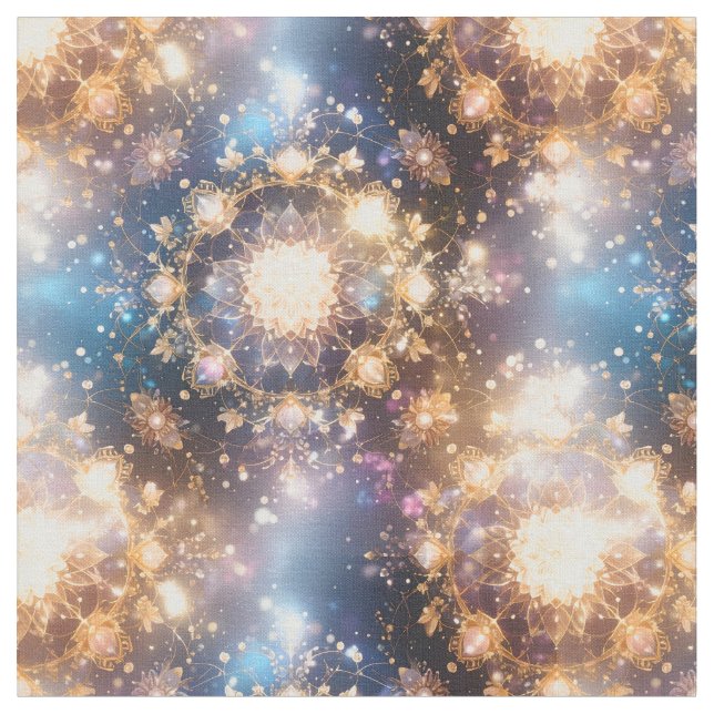 Golden Mandala Fabric Tyg (Närbild)