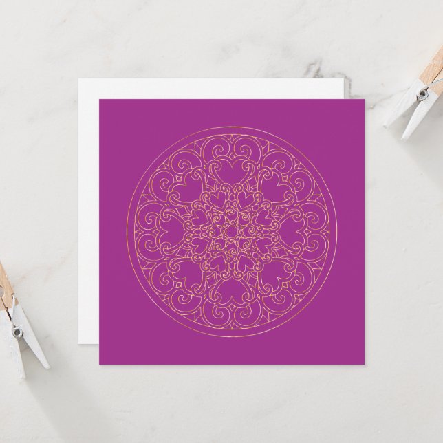 Golden Mandala - gratulationskort Kort (Fram/Back In Situ)