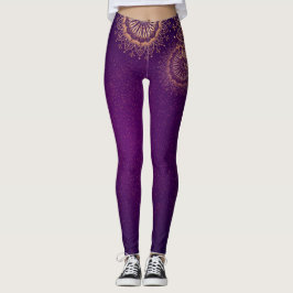 Golden mandala lila Leggings