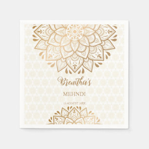 Golden mandala Mehndi personlig namn Pappersservett