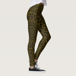 Golden Mandala Mönster med Radiant Symmetry Leggings