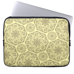 Golden Mandala Mosaic Mönster Laptop Fodral