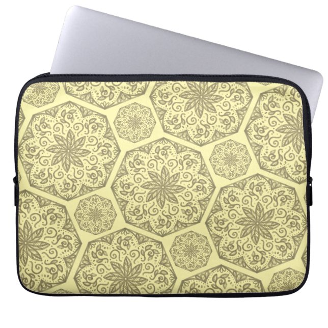 Golden Mandala Mosaic Mönster Laptop Fodral (Framsidan)
