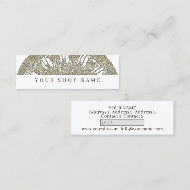 Golden Mandala - Pris Märkre - Affärskort Mini Visitkort (Fram/baksida)