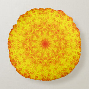 Golden Mandala Rund Kudde