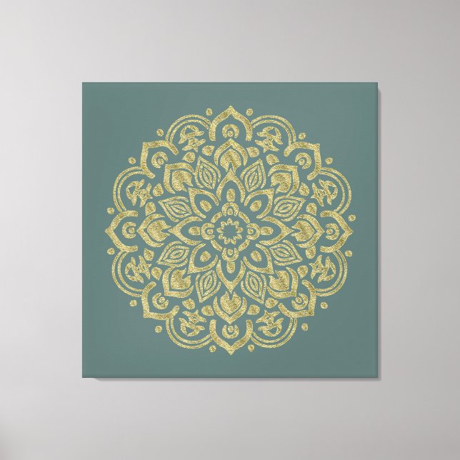 Golden Mandala - Wrapped Canvas (Framsida)