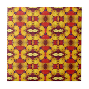 Golden mandarin geometric decor kattunge röster kakelplatta
