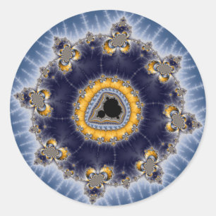 Golden Mandelbrot - Fractal Runt Klistermärke