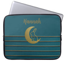 Golden Måne & Bunny på Teal