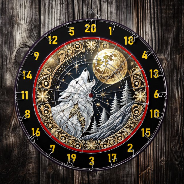 Golden Måne Highlights Varg's Fierce Call Darttavla (Skapare uppladdad)