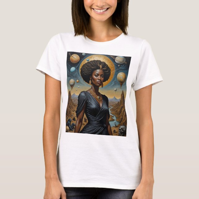 Golden Måne Krona Cosmic Queen Shirt T Shirt (Framsida)