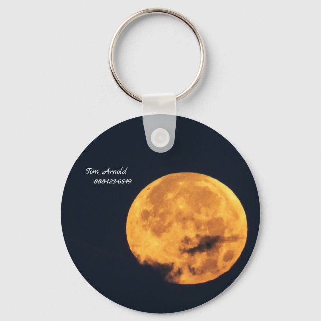Golden Måne | Personlig information Nyckelring (Framsida)