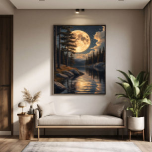 Golden Måne Poster