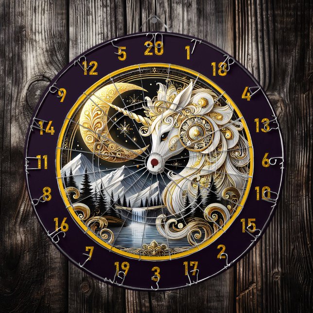 Golden Måne Ramar White Unicorn's Grace Darttavla (Skapare uppladdad)