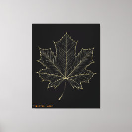 Golden Maple Leaf Botanical Art Canvas Gift