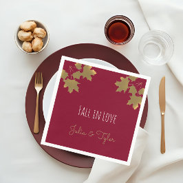 Golden maple leaves in burgundy - Fall in love Pappersservett