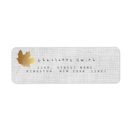 Golden Maple Löv Linen Returetiketters Returadress Etikett