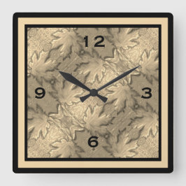 Golden Maple löv Wall Clock Fyrkantig Klocka
