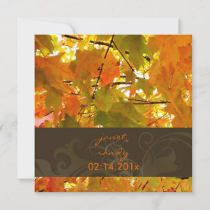 Golden Maple Lövs/fall bröllopsinbjudningar Inbjudningar